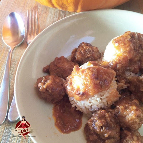 slow cooker sweet and sour meatballs for halloween night