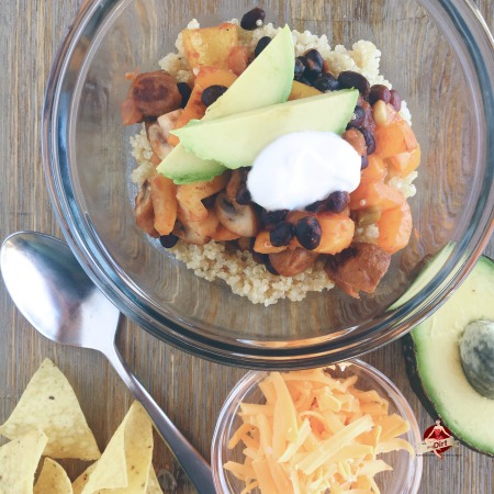 quinoa veggie taco bowl